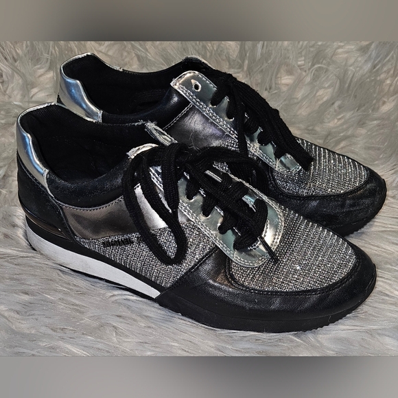 Michael Kors Allie Glitter Chain-Mesh Sneaker 7.5 - Picture 2 of 10